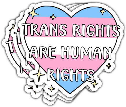 3 Pcs Trans Rights are Human Rights Sticker, Equality Bumper Sticker, Trans Human Rights Ally Stickers - Vinyl Sticker 3x3 for Water Bottles Laptop Phone Car Helmet Hard Hat