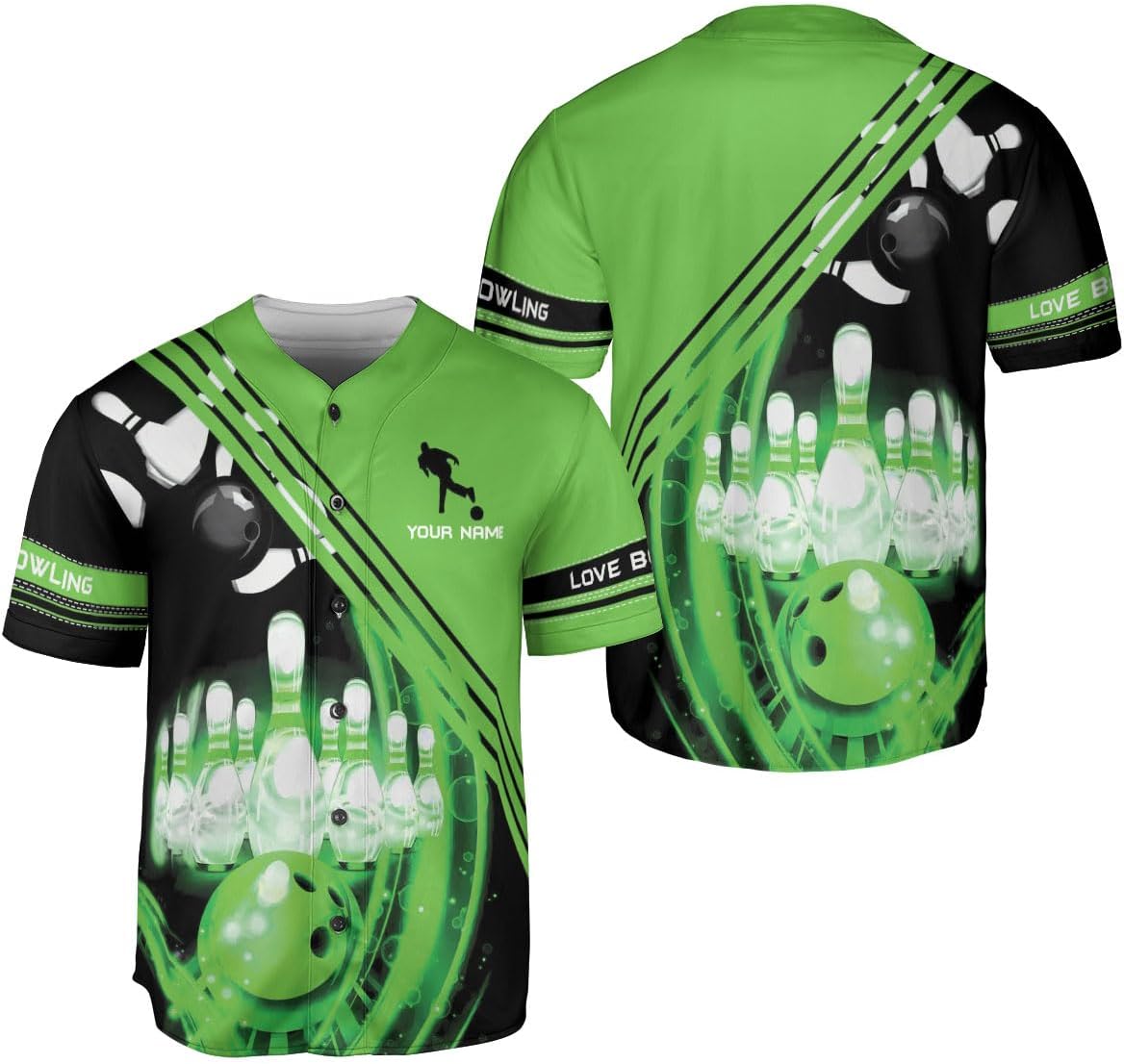 HomeDesign Personalized Bowling Baseball Jersey Custom Bowling Shirts Bowling Gift Bowling Jersey Bowling Shirt Men Womens