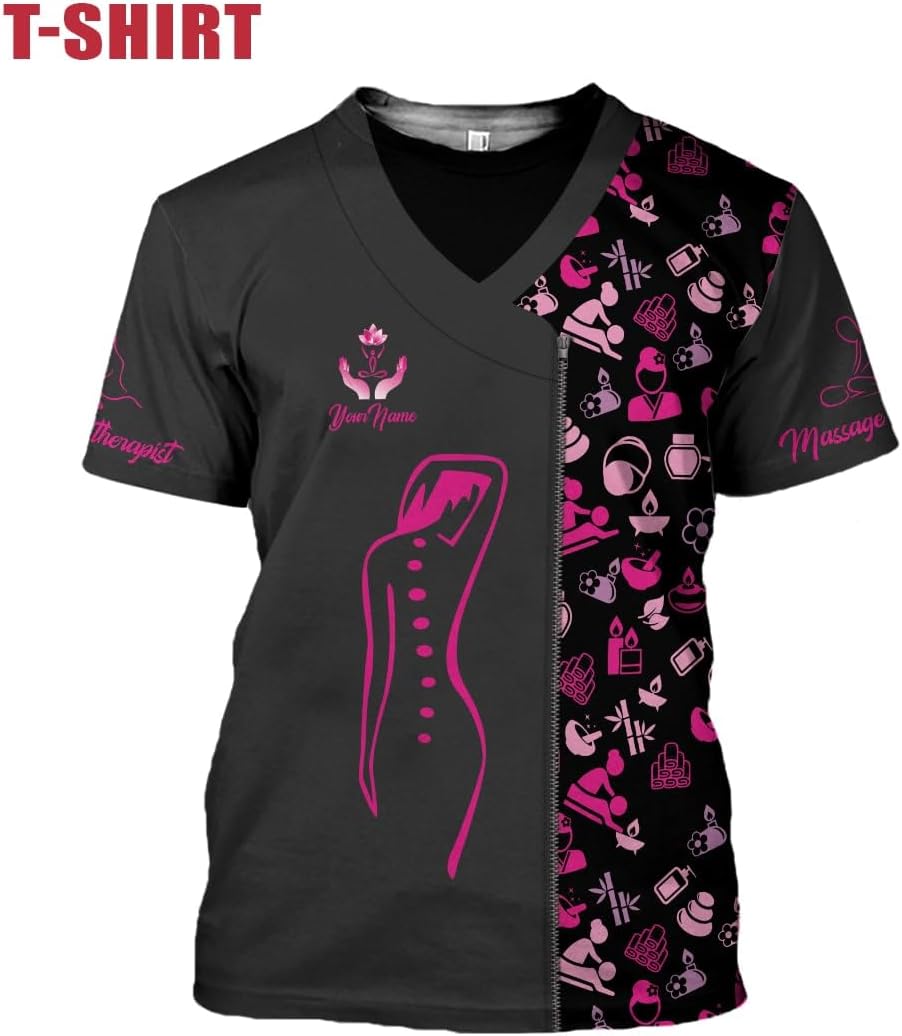 Personalized Massage Therapist Women's T-Shirt - Spa Uniform, Gift