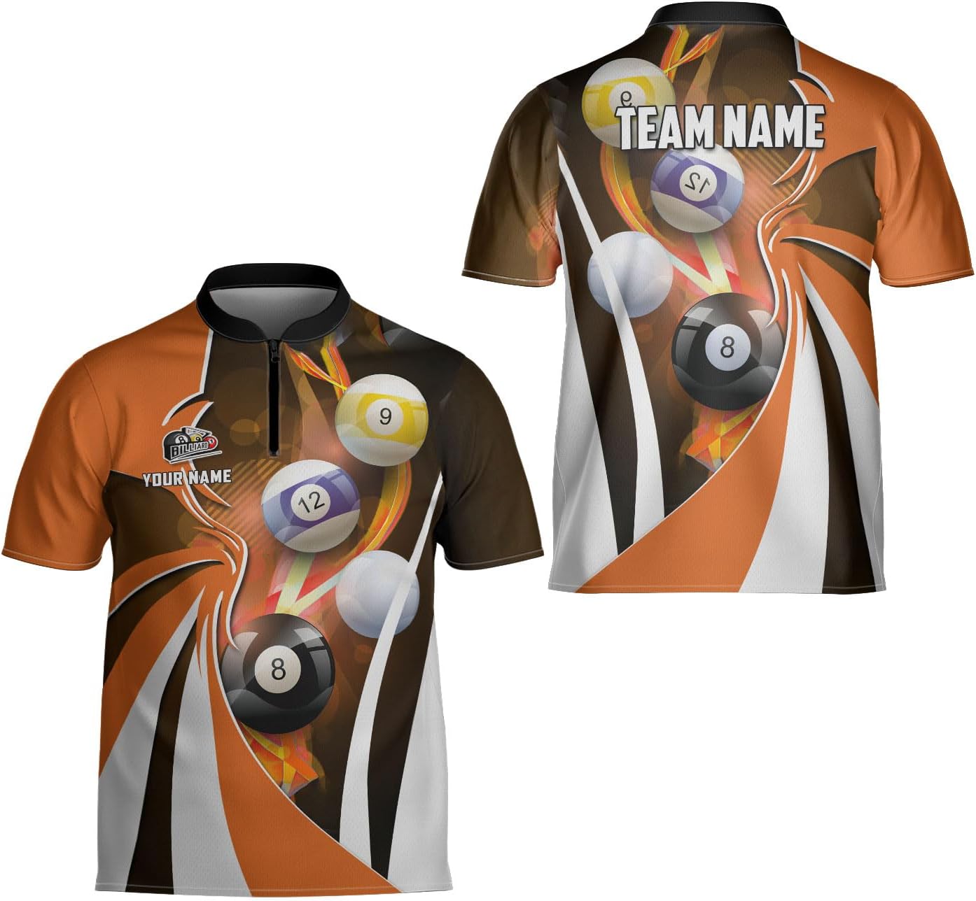 Ligthuy Personalized Billiard Jersey 3D, 8 Ball Shirt, Billiards Shirts for Men, Billiard Gifts for Men and Women S-5XL