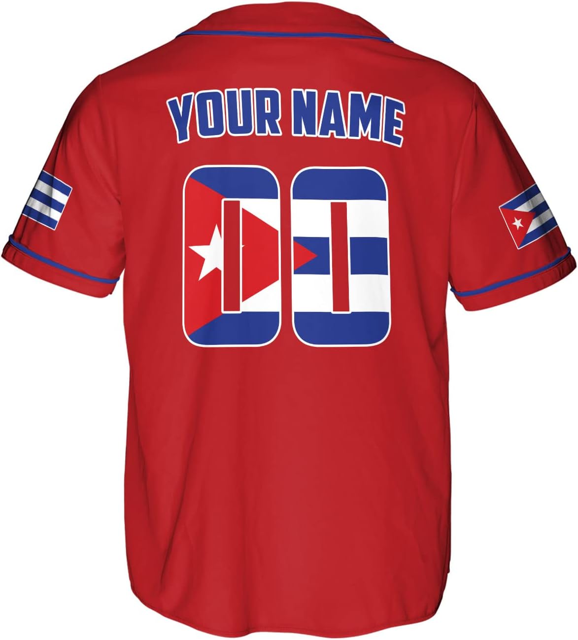 Podagree Personalized Cuba Baseball Shirt, Cuban Flag Jersey for Men and Women