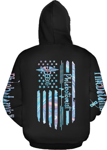 Personalized Name Phlebotomist Hoodie Gifts USA Phlebotomy Graduation Sweatshirt Hospital Zip Hoodie Nursing Emergency Shirt
