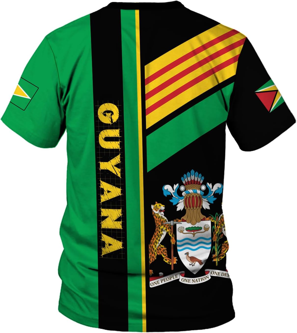 MoonArt Personalized Guyana Shirts - Guyanese Coat of Arms Flag 3D