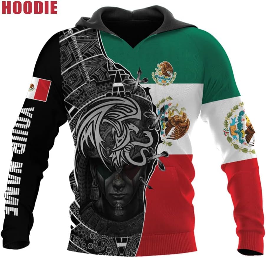 Personalized Name Mexican Hoodie 3D, Customized Mexican Hoodies for Men, Unisex Mexico Hoodie, Mexico Hoodies for Men 1
