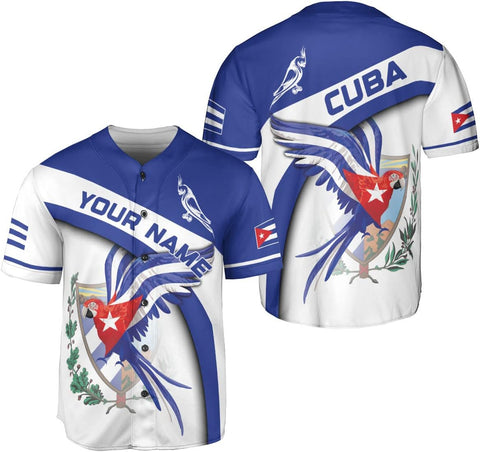 Podagree Personalized Cuba Baseball Shirt, Cuban Flag Jersey for Men and Women