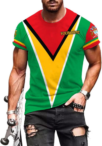 Personalized Name Guyana Shirts for Men and Women,Guyana Flag Funny Patriotic T-Shirt, Guyanese Pride Flag Shirt