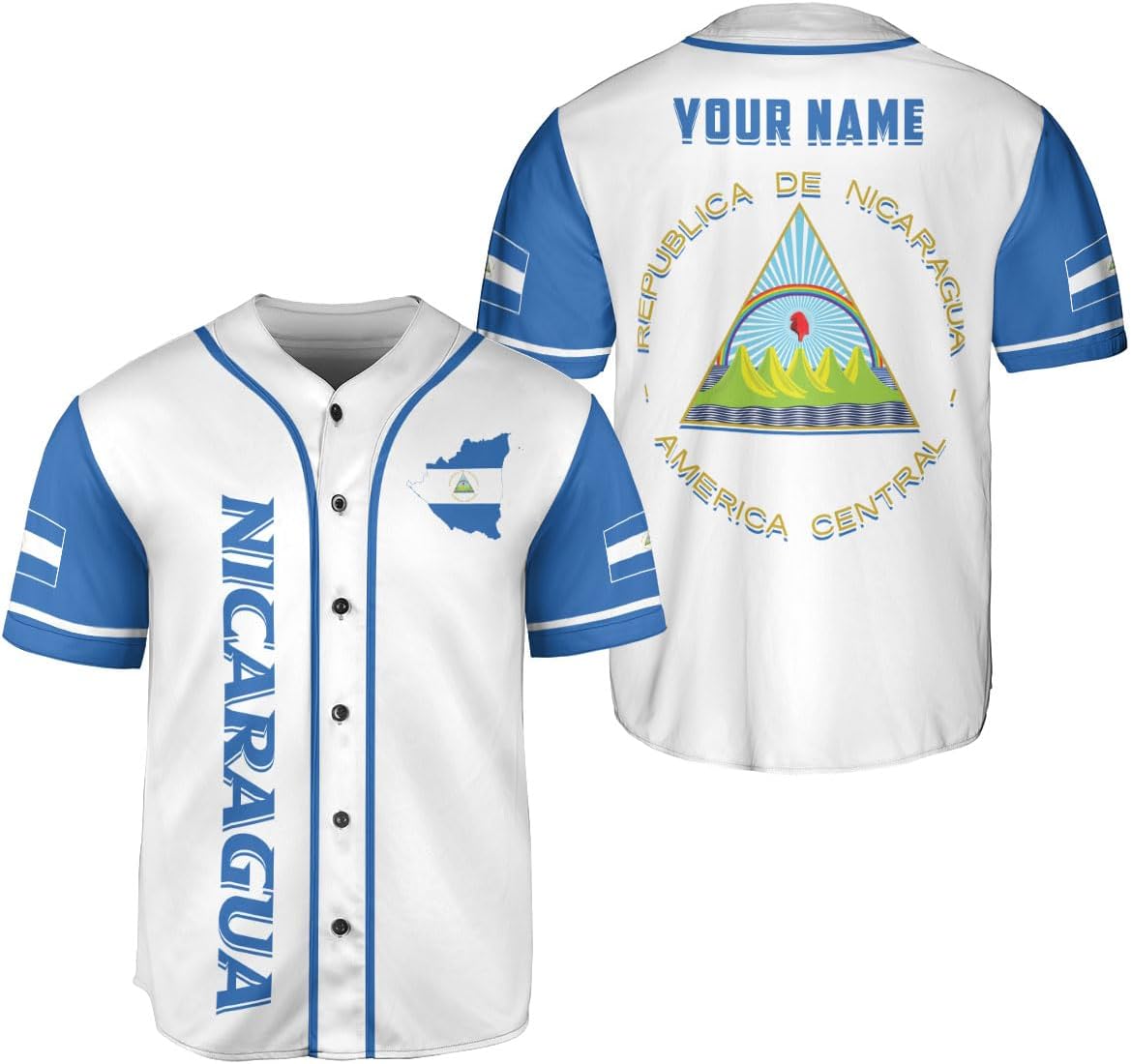 Podagree Personalized Nicaragua Baseball Jersey Shirt Name Nicaraguan Baseball Jersey for Men & Women Nicaraguan Camisas
