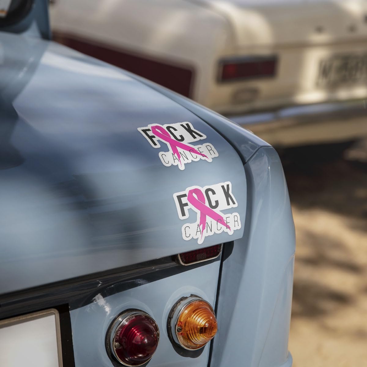 (3Pcs) Breast Cancer Awareness Pink Fighter Ribbon Vinyl Decal Sticker, Fuck Cancer Pink Ribbon Sticker Breast Cancer Car Decal Sticker Waterproof for Water Bottle, Car, Helmet Decal 5" (Ribbon 2)