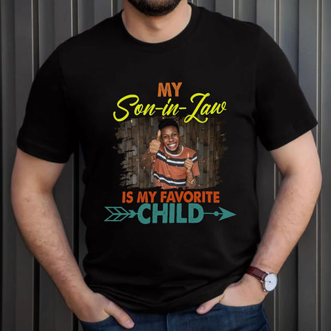 HomeDesign Personalized My Son in Law is My Favorite Child Shirt, Son in Law Tshirt, My Favorite Child is My Son in Law Shirt