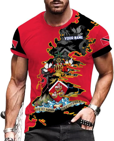Rivelus Personalized Trinidad and Tobago Clothing 3D, Trinidad and Tobago Shirt, Trinidad Pride Gift T-Shirt S-5XL