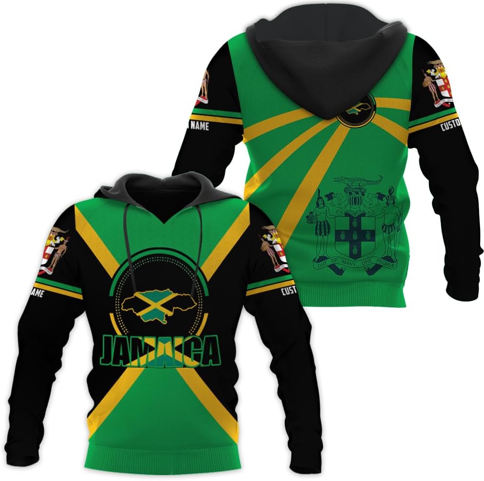 Personalized Jamaica Shirt Custom Jamaica Flag Lion Hoodie for Men and Women, Jamaican Pride Hoodie, Jamaicana Hoodie