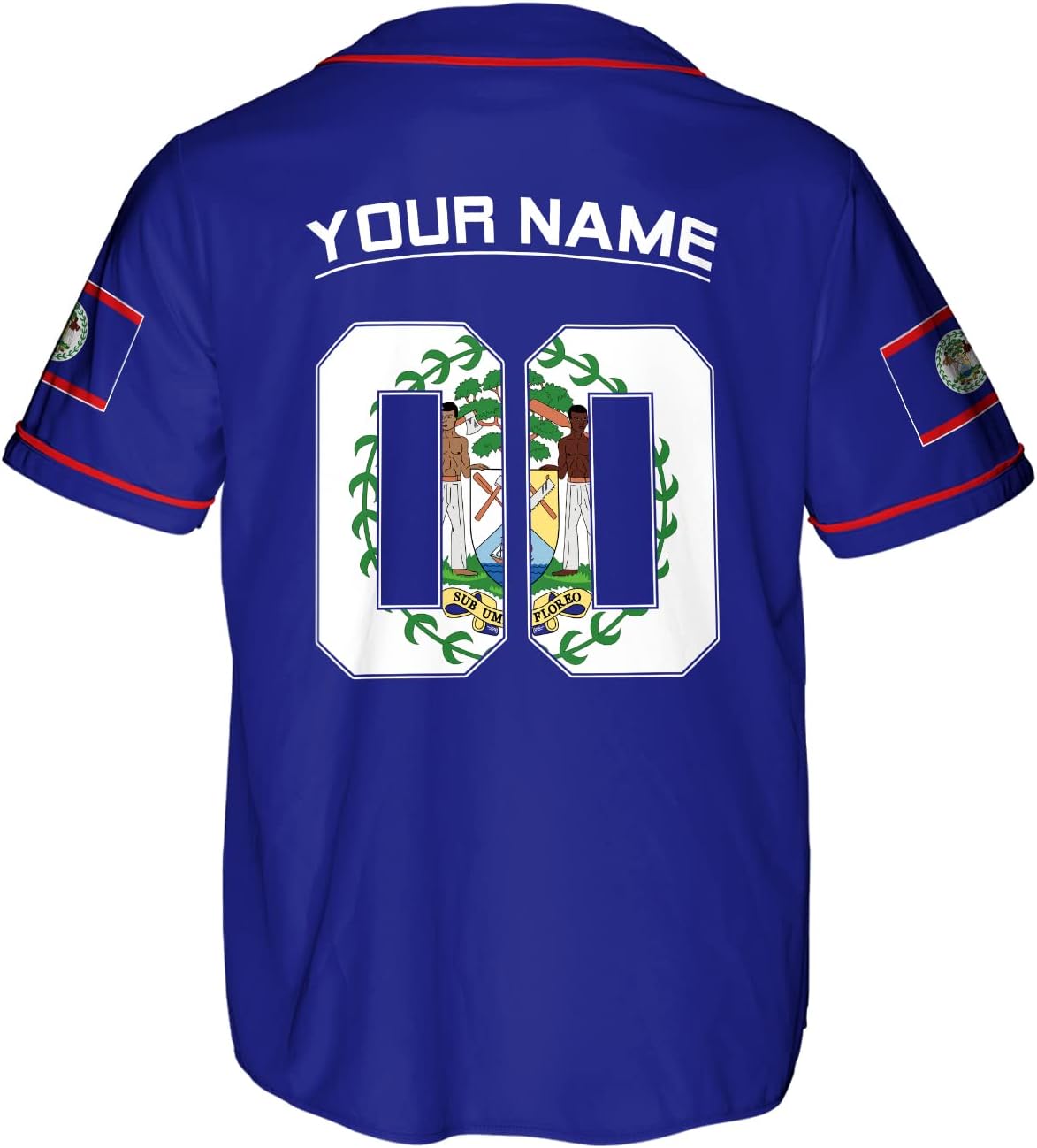 Podagree Personalized Belize Baseball Jersey Camisa Shirt, Belizean Flag Jersey, Belizean Pride Jersey for Men and Women