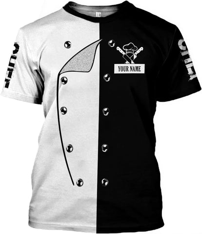 MoonArt Personalized Chef Shirt, 3D Chef Shirt Gifts Lover Men Women, Tshirt Chef Cook Knife, Master Chef Gifts