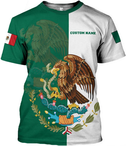 Personalized Mexican Shirts for Men 3D Customized Mexico Shirts for Men Mexico Shirts for Women Mexico Flag Shirt (HD181)