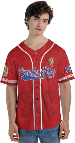 Personalized Puerto Rico Baseball Shirt,Customized Team Name Puerto Rican Baseball Jersey for Men,Women S-5XL