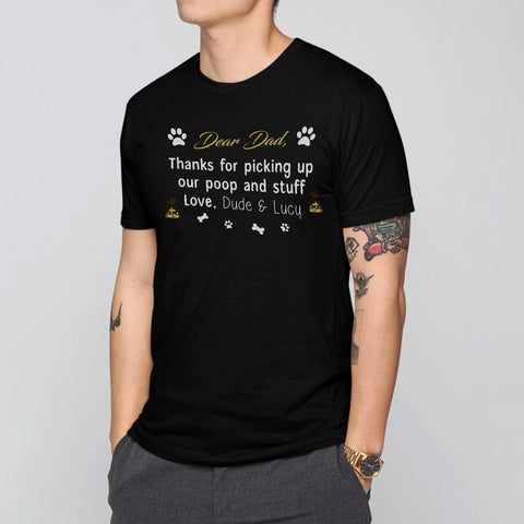 Personalized Dog Dad Shirts for Men, Best Dog Dad Ever Tshirt Gifts Fathers Day, Custom Funny Dogfather T-Shirt (TS24)