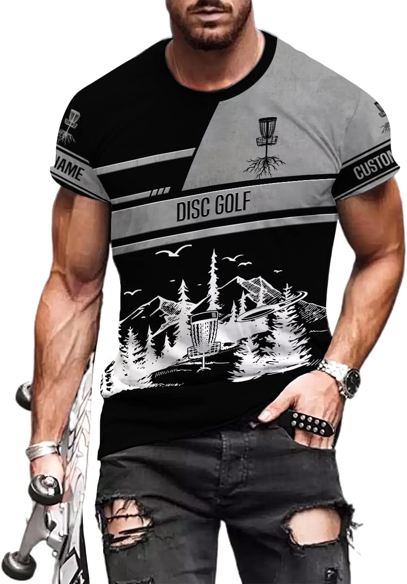 Personalized Disc Golf T-Shirt 3D All Over Printing S-5XL, Disc Golf Shirts for Men, Mens Disc Golf Tee Shirt