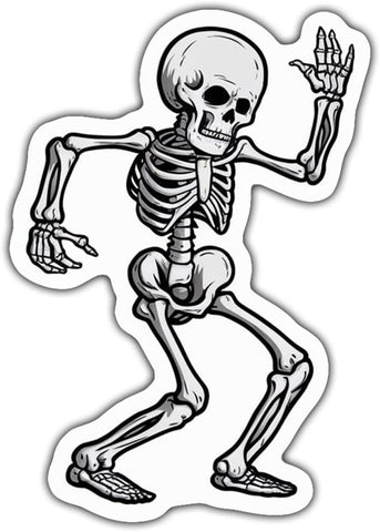 3PCS Dancing Skeleton Fun Sticker, Social Distortion Skeleton Sticker, Skeleton Laptop Stickers - Vinyl Stickers 3'' for Laptop Water Bottle Phone Car Window Helmet