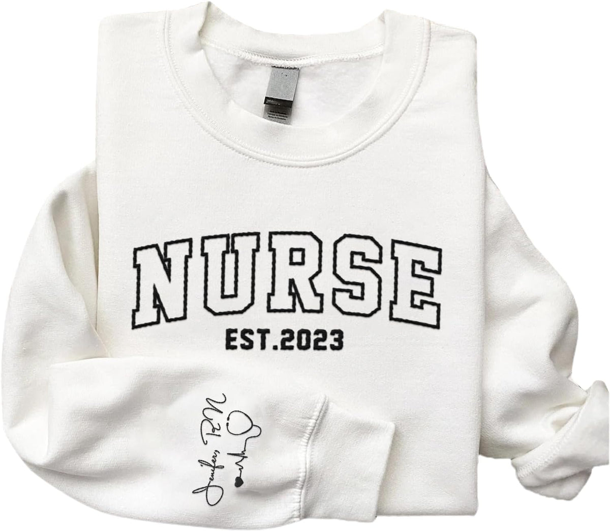 AOVL Personalized Embroidered Nurse Sweatshirt Women Nurse Sweatshirt Embroidered Sweatshirt For Nurse Nurse Shirts Gift