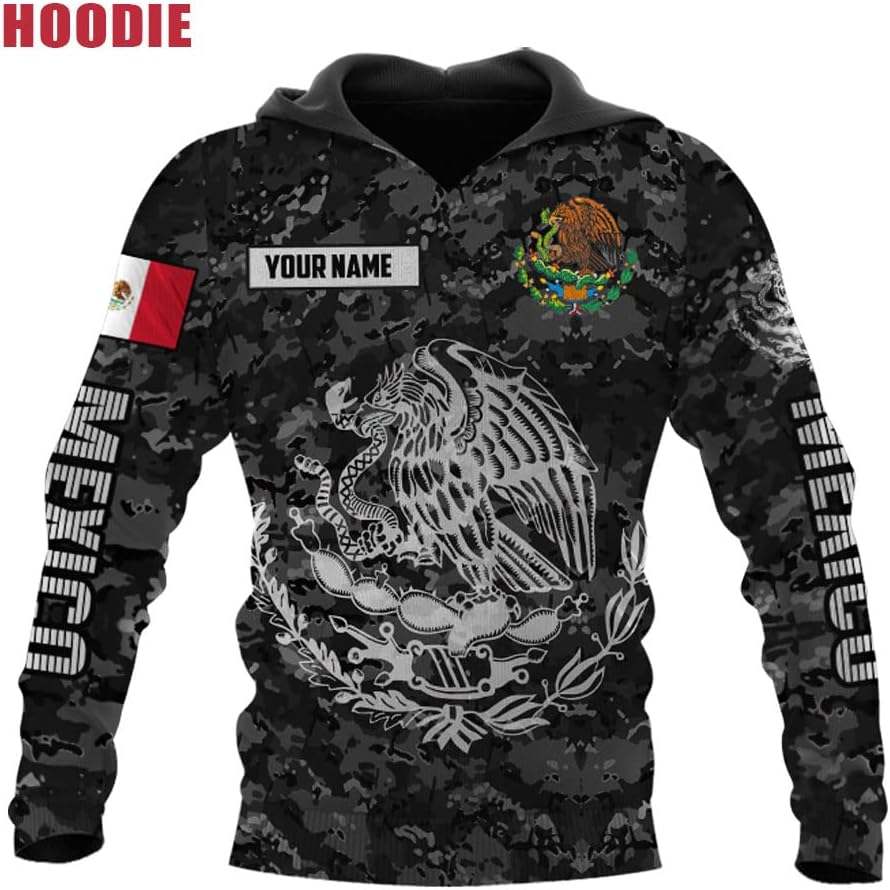 Personalized Name Mexican Hoodie 3D, Customized Mexican Hoodies for Men, Unisex Mexico Hoodie 3D, Mexico Hoodies for Men, Mexico Flag Gift for Women, T Shirt, Zip Up Hoodie, Sweatshirt HD26