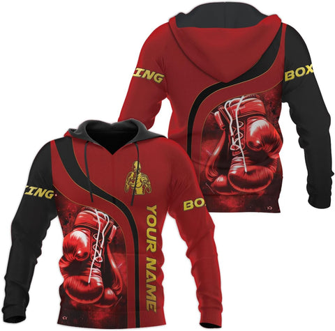 Pretyprints Personalized Boxing 3D Shirt, Boxing Shirts for Men Boxing Gloves Shirt Boxing Tee Shirt Gifts for Boxing Lovers