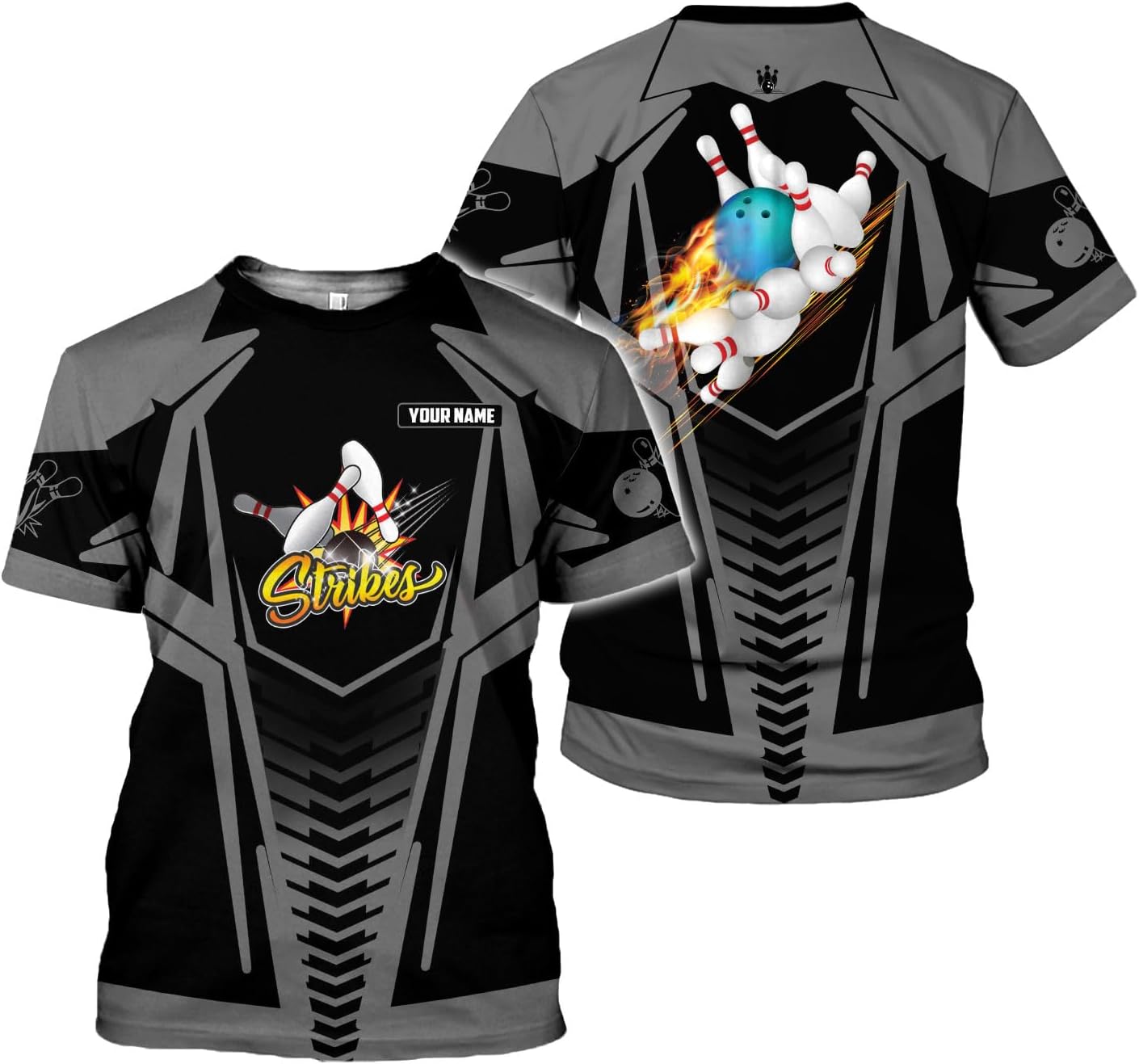 Rivelus Personalized Name Bowling Shirts for Men and Women 3D, Bowling Shirts for Team Bowling, Bowling Shirts Gift