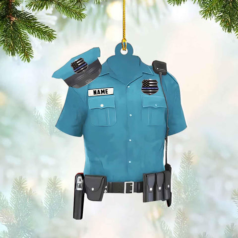 mostprints Personalized Police Ornaments Police Ornament Police Officer Flat Ornament Hanging, Police Gift Thin Blue Line Ornament Christmas Car Hanging Ornament Decorations Custom (Police 4)