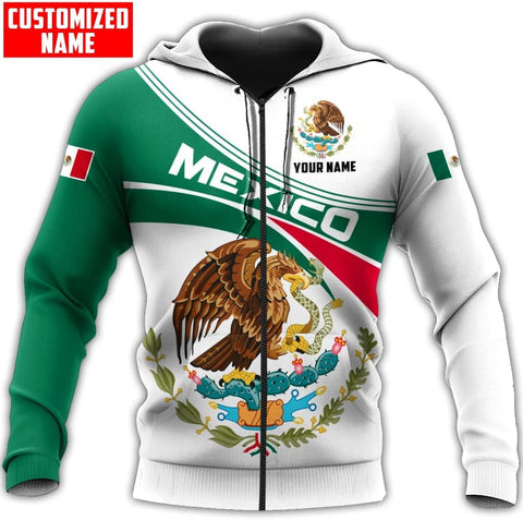 Mostprints Personalized Name Mexican Hoodie 3D, Customized Mexican Hoodies for Men, Unisex Mexico Hoodie, Mexico Hoodies for Men