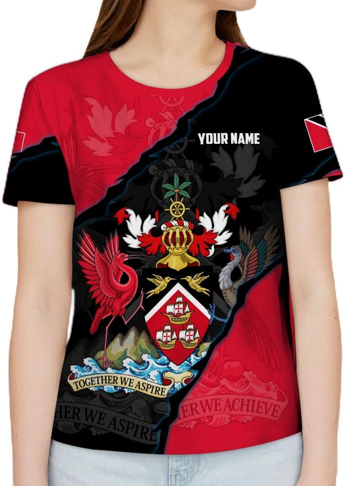 Rivelus Personalized Trinidad and Tobago Clothing 3D, Trinidad and Tobago Shirt, Trinidad Pride Gift T-Shirt S-5XL