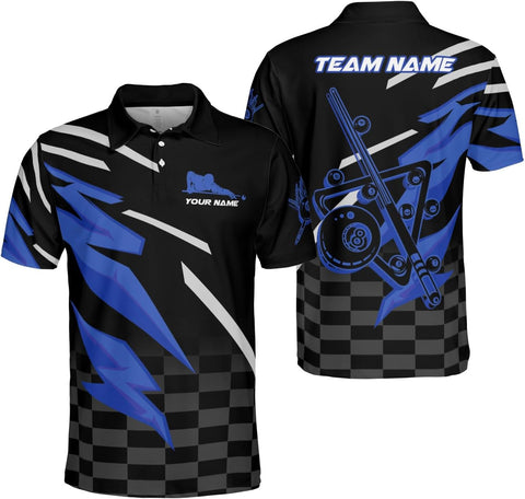 Custom Billiard Polo Shirts for Men Women Personalized Name Team 8 Ball Shirt Billiards Apparel Pool 3D Tshirts Gifts Players