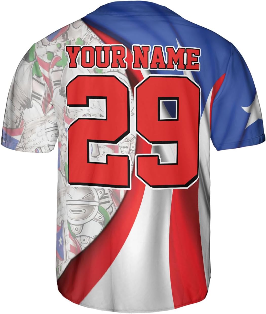 Personalized Puerto Rico Baseball Shirt,Customized Team Name Puerto Rican Baseball Jersey for Men,Women S-5XL