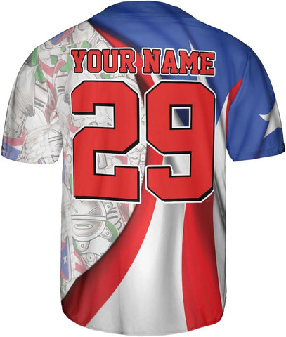Personalized Puerto Rico Baseball Shirt,Customized Team Name Puerto Rican Baseball Jersey for Men,Women S-5XL