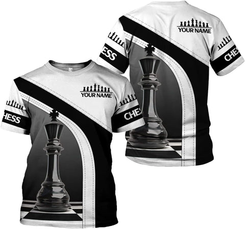 Personalized Name Chess 3D Full Color Shirt, Custom Name Chess 3D Shirt for Men, Women, Chess Lover, USA Chess Shirt