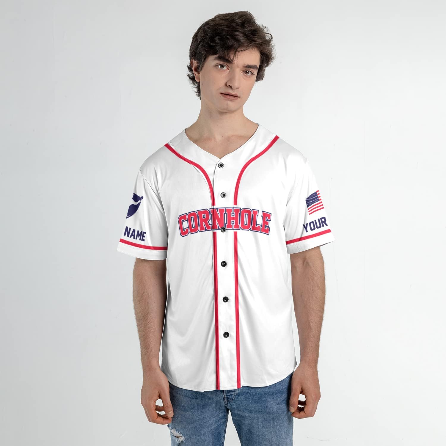 Royal Fight Personalized Cornhole Baseball Jersey Cornhole Toss Like A Boss Baseball Shirts Funny Cornhole Jerseys Men Women