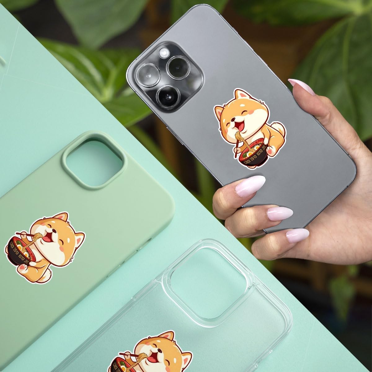 (3pcs) Shiba Inu Stickers, Shiba Inu Ramen Noodles Asian Sticker, Giant Asian Sticker- Stickers for Laptop Water Bottle Phone Car Window Helmet Vinyl Stickers 3 Inches