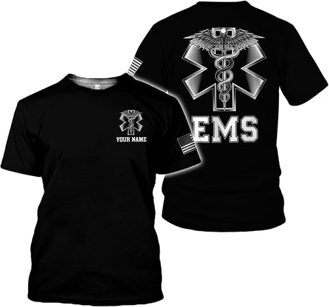 Mostefy Personalized EMT Shirt, EMS Shirt, Customized EMS Shirts,EMT Paramedic Uniform Emergency Medical Technician Shirts