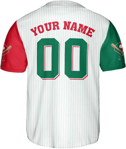 RoyalBro Personalized Mexico Baseball Jersey, Mexican Jersey for Men & Women, Mexican Flag Jersey, Mexico Shirt Camisas