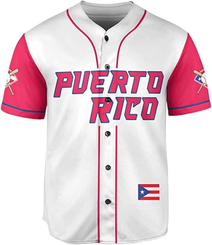 Personalized Puerto Rico Baseball Shirt, Customized Name, Number Puerto Rican Baseball Jersey for Men and Women S-5XL