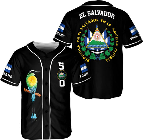 Leeprints Personalized Name El Salvador Baseball Jersey Shirt El Salvador Flag Shirt Salvadorans Pride El Salvadore��a