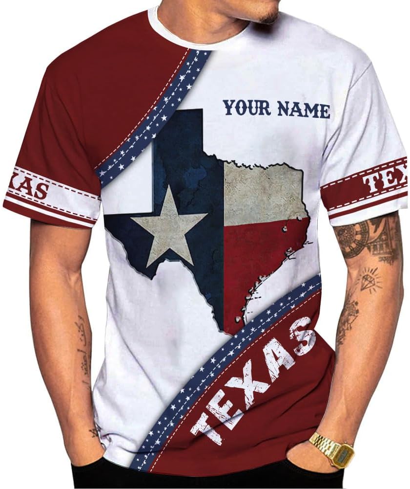 Mostprints Personalized Texas Flag Shirt and Map Dont Mess with Texas Customize Name Texas Shirts for Men Women Adult Size