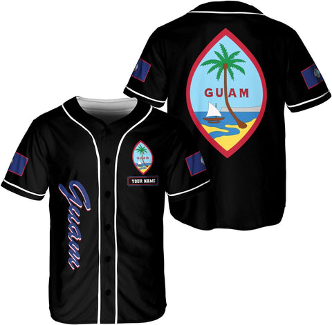 Leprints Personalized Guam Baseball Jersey Shirt, Guahan Flag Jersey, Guam Islander Pride Jersey for Men and Women