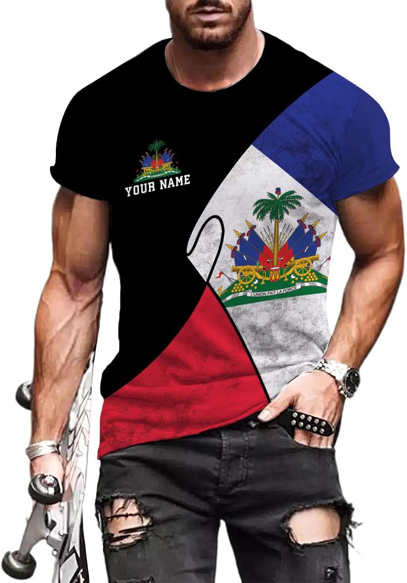 Personalized Haiti 3D Shirt, Haitian Flag Shirt, Haitian Shirt for Women, Haitian Outfit for Men, Ayiti 1804 Haitian Pride