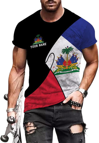 Personalized Haiti 3D Shirt, Haitian Flag Shirt, Haitian Shirt for Women, Haitian Outfit for Men, Ayiti 1804 Haitian Pride