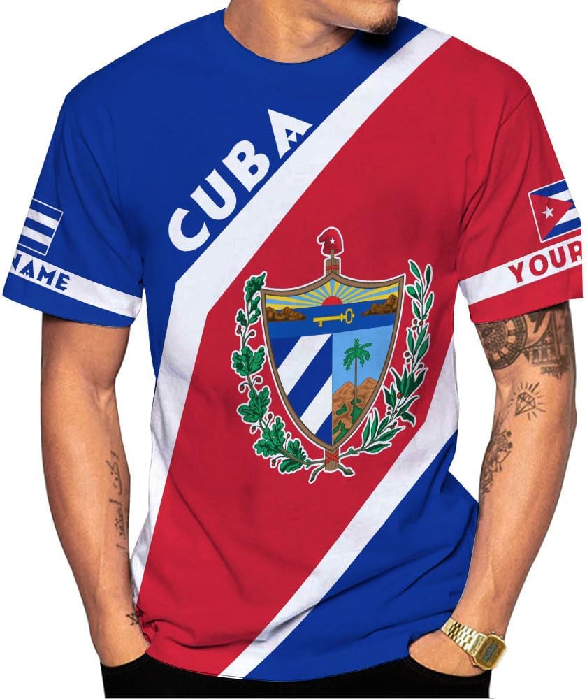Ligthuy Personalized Name Cuba Shirt 3D, Cuban Tshirts for Men and Women, Cuba Flag Shirt, Sweatshirt, Hoodies, Zip Hoodies