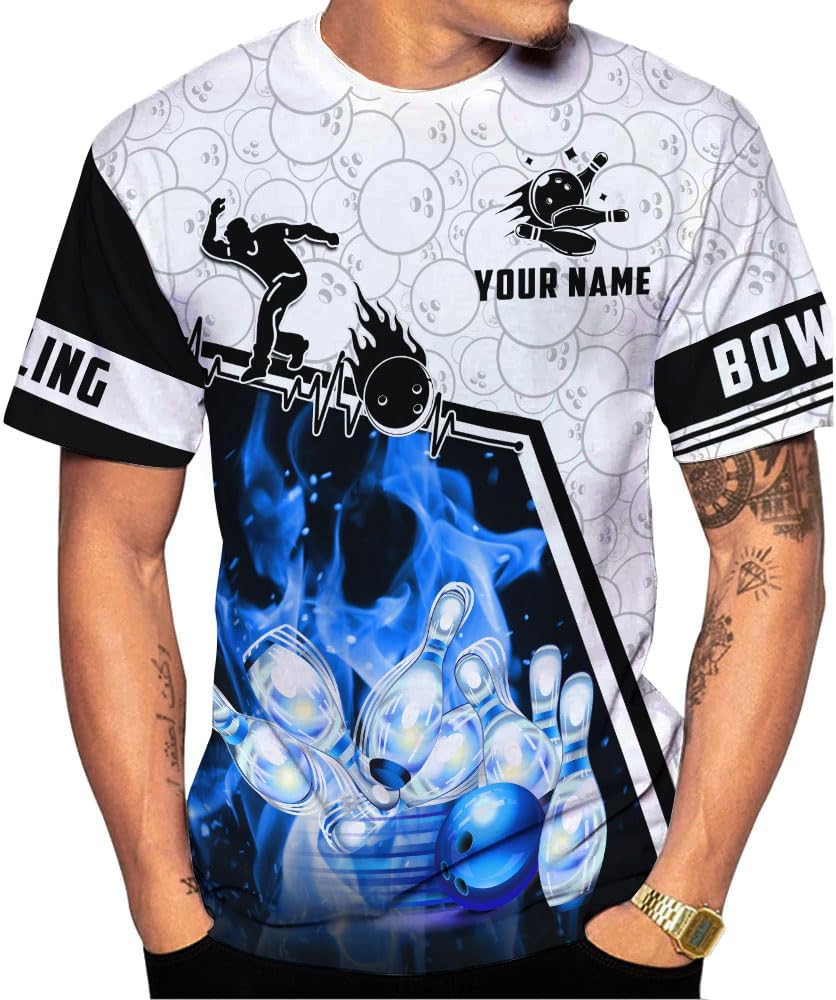 Intenprints Personalized Bowling Shirt Custom Bowling Shirts Bowling Gift Bowling Shirts for Women & Men Bowling Shirt Team