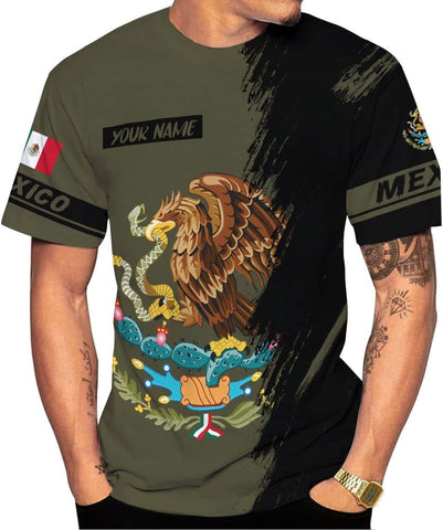 Personalized Mexico Hooodie, Mexican Eagle Hoodie Shirt Sweatshirt, Gift for American Mexican, Mexico Flag Gift Hoodie Men 3D All Over Printed Unisex for Men Women Adult Kid Size S-5XL TS56