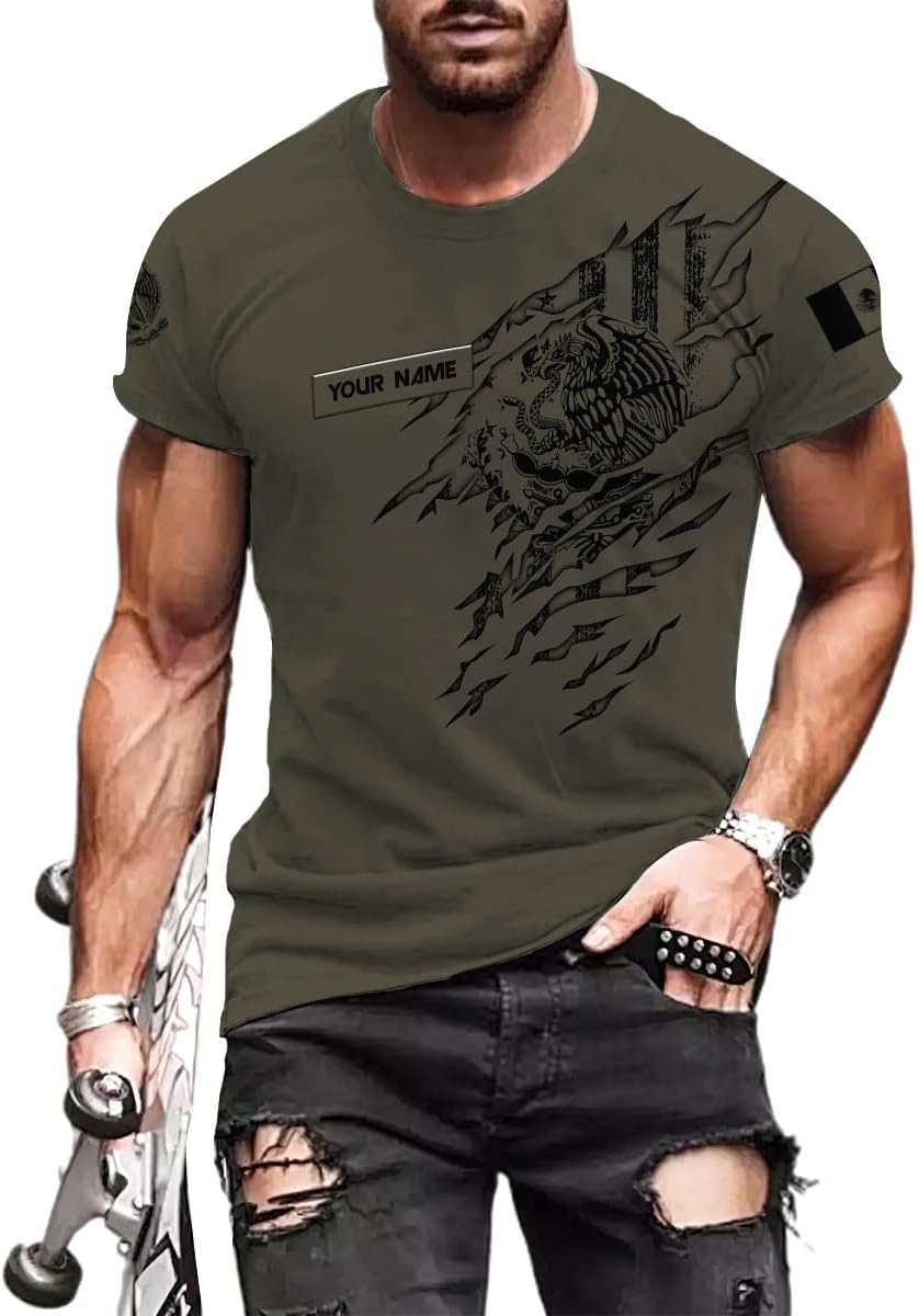 Paniprints Personalized Name Mexican Shirts for Men, Customized Mexico Shirts for Men, Mexico Shirts for Women Mexico Shirt