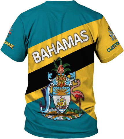 Personalized Bahamas Shirt 3D Custom Bahamas Flag Shirt for Men and Women Bahamas Pride Shirt
