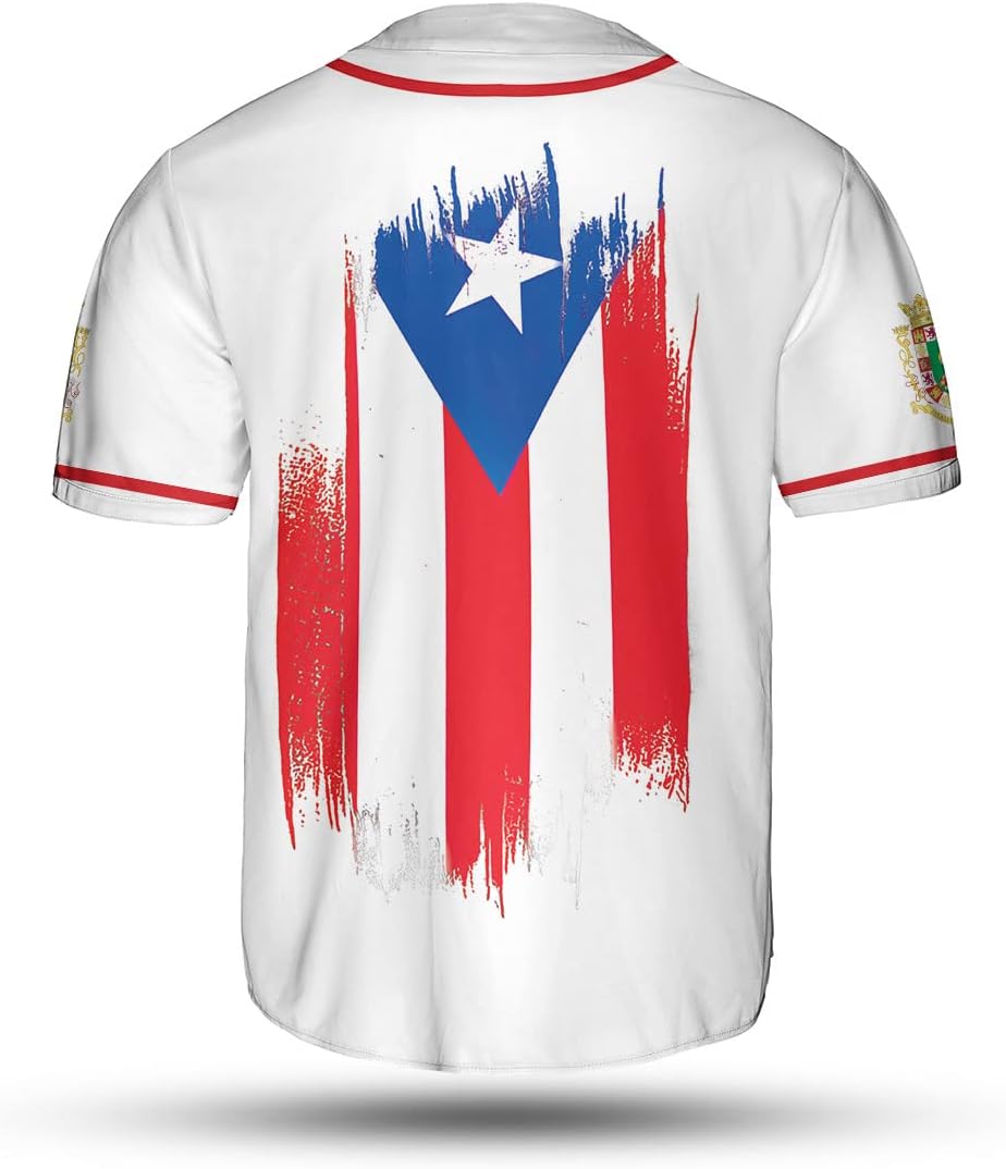 Personalized Puerto Rico Baseball Shirt, Customized Team Name Puerto Rican Baseball Jersey for Men