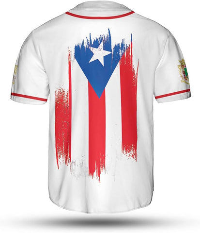 Personalized Puerto Rico Baseball Shirt, Customized Team Name Puerto Rican Baseball Jersey for Men